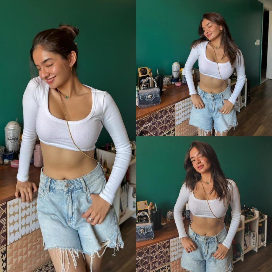 Look Cool This Summer Like Anushka Sen In White Crop Top And Denim 893873