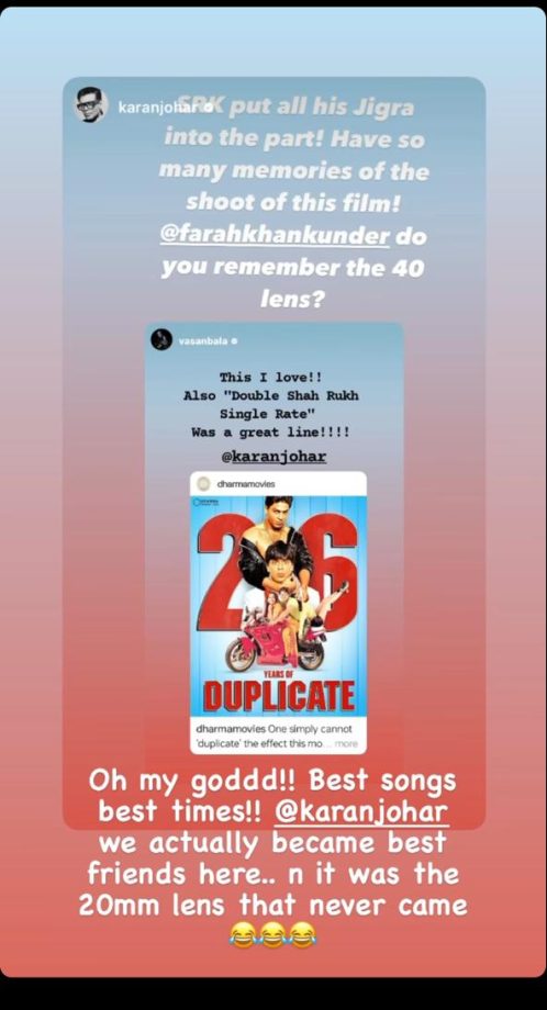 Karan Johar and Farah Khan Celebrate 26 Years of 'Duplicate' Movie and Relive Best Friends Memories! 894174