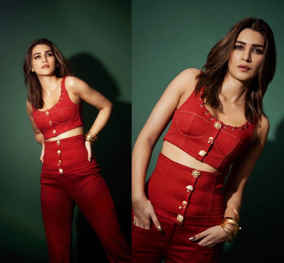 Fashion Alert: Kriti Sanon Elevates Her Style with a Red Co-ord Set, Perfect for Your Casual Outing 894147